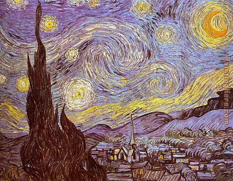 The Starry Night Saint-Remy painting - Vincent van Gogh The Starry Night Saint-Remy art painting